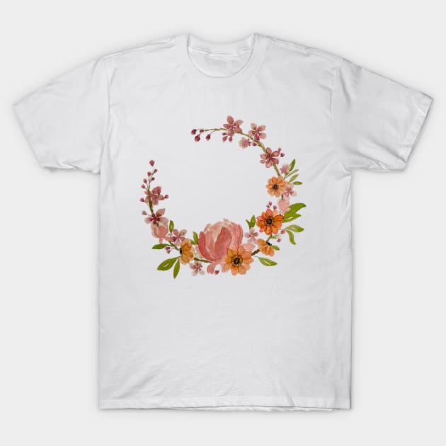 asymmetrical floral wreath T-Shirt by dreamtravel